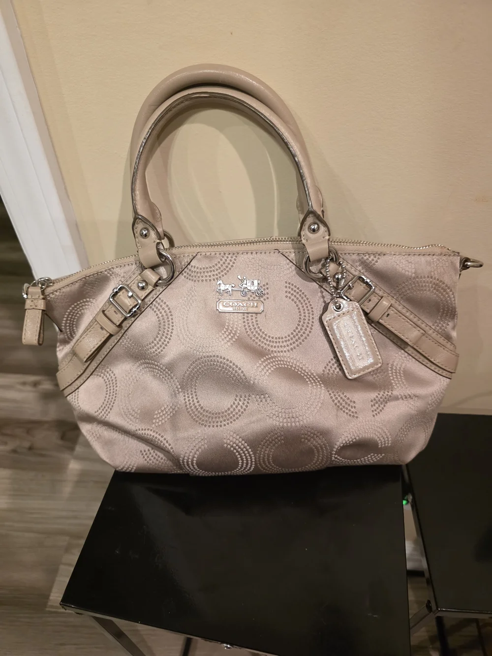Coach Beige Signature Satchel